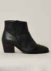 Black Ankle Leather Boot, Black, large