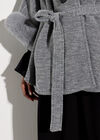 Faux Fur Trim Tweed Cape, Grey, large