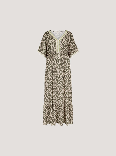 Ikat Swirl Shimmer Maxi Dress