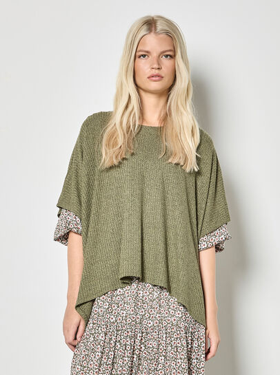 Waffle Knit Tunic Top