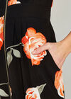 Black Peony Zip Front Maxi Dress, Black, large