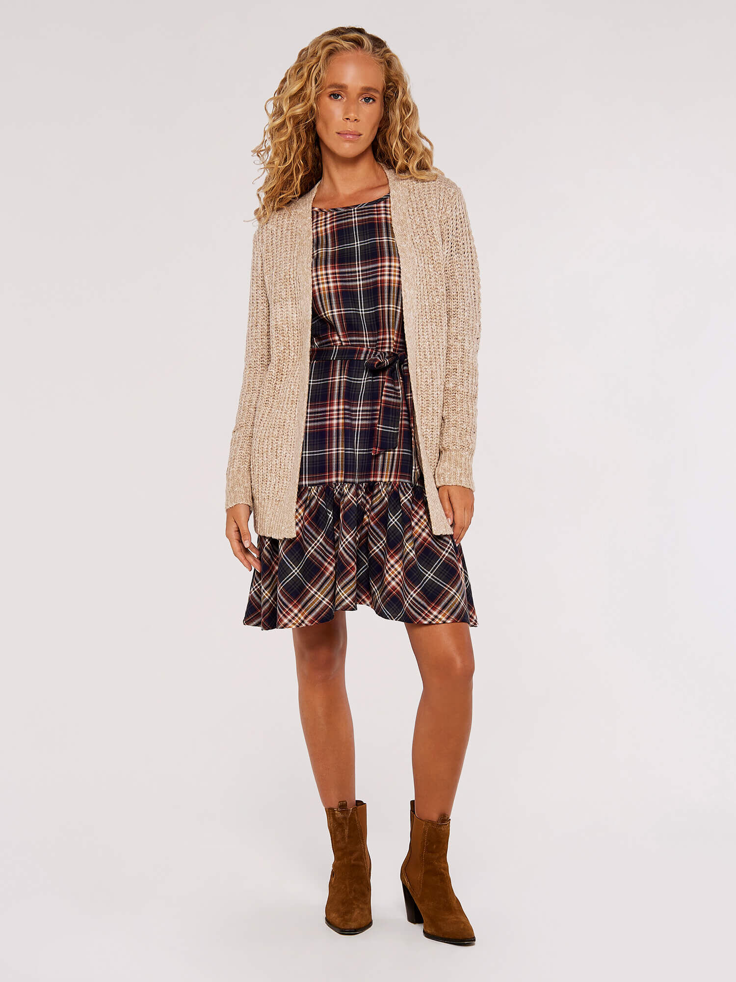 Stone ribbed knitted midi cardigan online