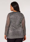 Curve Plisse Wrap Top, Light Grey / Silver, large