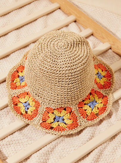 Raffia Crochet Hat
