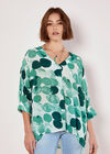 Paint Circles Print Top, Green, large