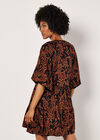 Ikat Sarasa Tiered Mini Dress, Rust, large