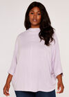Curve Soft Marl Neck Top, Lilac, large