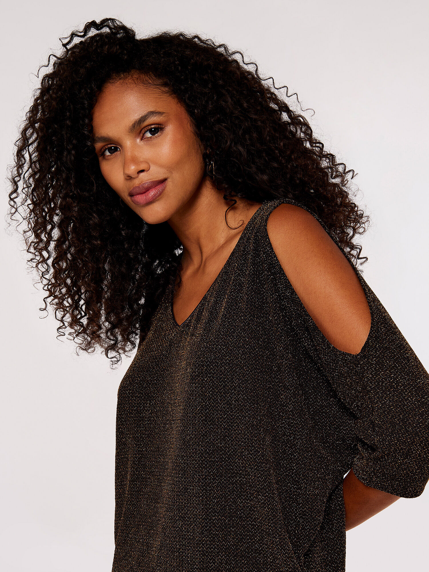 Womens black cold shoulder top 2025