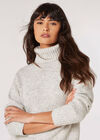 Chunky Knit Jumper Mini Dress, Grey, large