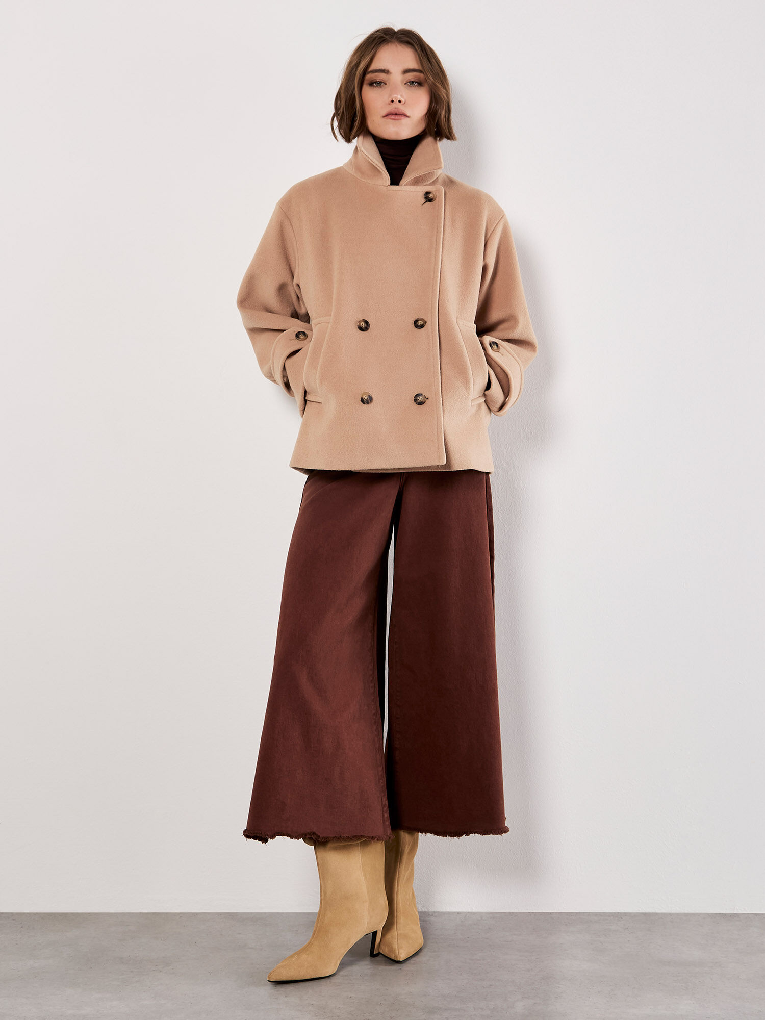 Tailored Short Peacoat Jacket | Apricot Clothing