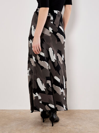Brushstroke Bias Maxi Skirt