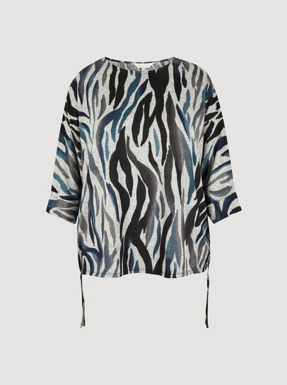 Curve Soft Touch Zebra Drawstring Top
