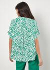 Brushstroke Print Short Sleeve Shirt, Green, large