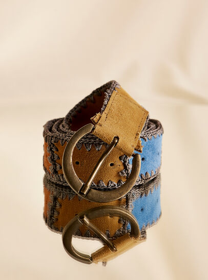 Suede Multi Patchwork Belt