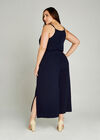 Navy Tie Waist Jumpsuit +, Navy, large