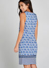 Filigree Border Dress, Blue, large