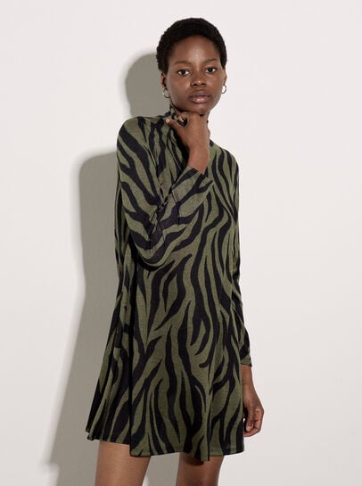 Zebra Print Swing Mini Dress