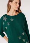Colourful Studded Stars Jumper, Green, large