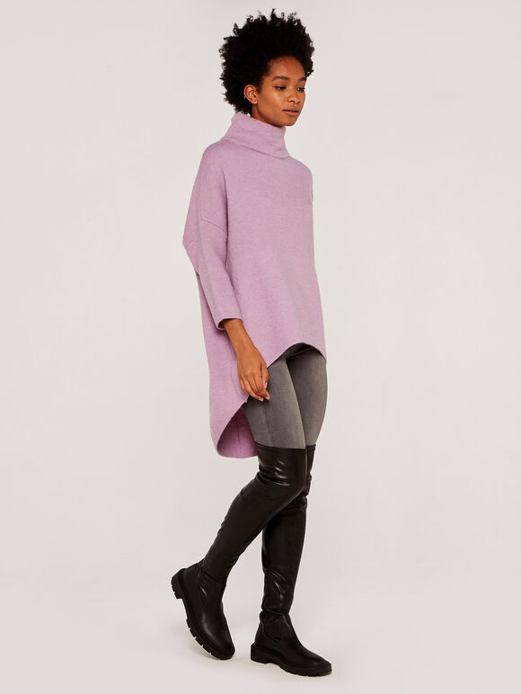 Chunky Oversize Cocoon Jumper, Lilac, large