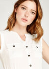 Sleeveless Utility Shirt, Cream, large
