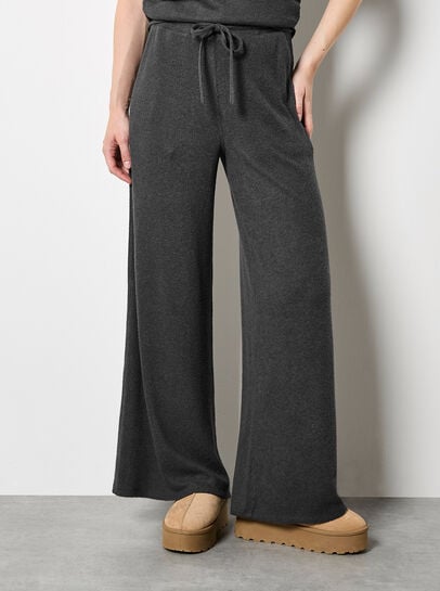 Soft Knit Wide Leg Trousers