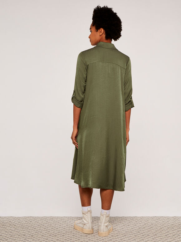  Twill Shirt Dress, Khaki, large