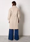 Soft-Touch Long Trench Coat, Stone, large