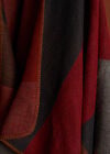 Colour Block Blanket Cape, Red, large