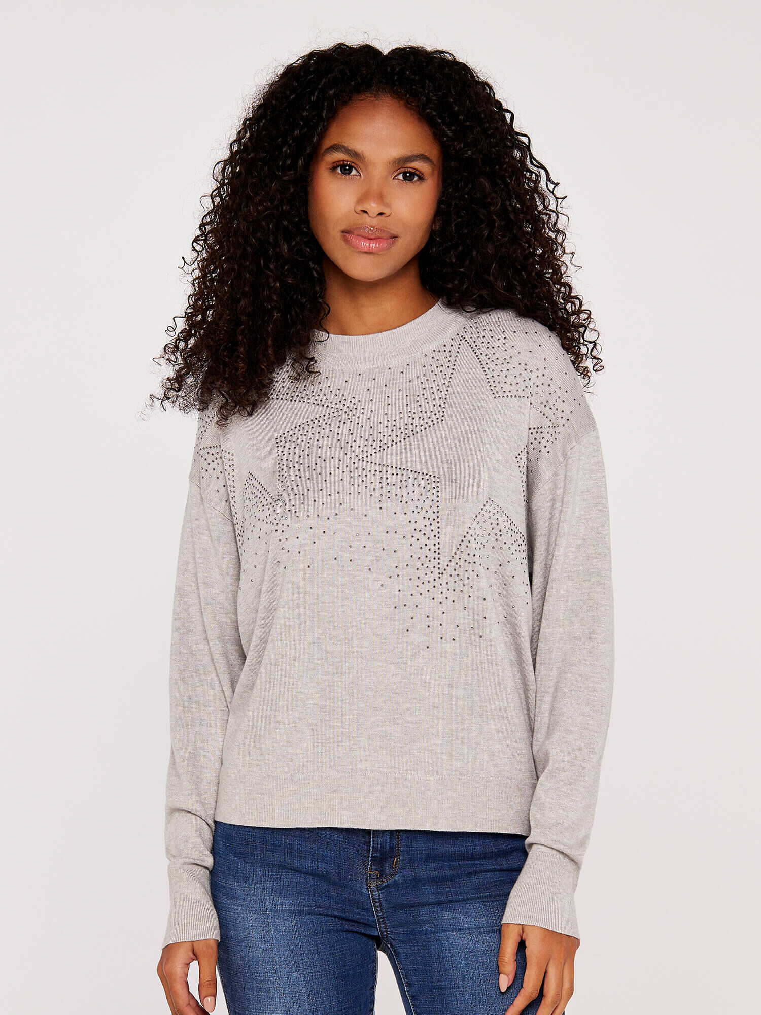 Star Heatsealed Jumper Apricot Clothing