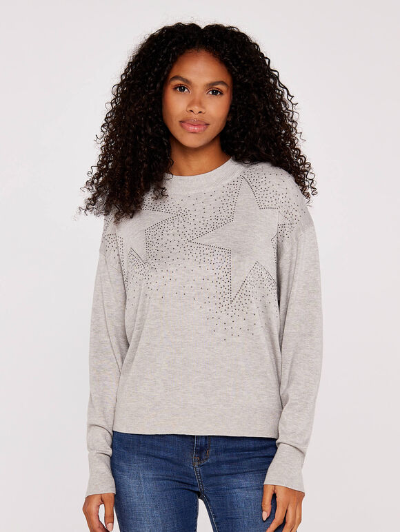 Star Heatsealed Jumper, Grey, large