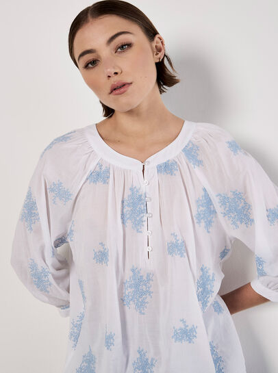 Embroidered Floral Blouse