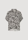 Brushstroke Print Short Sleeve Shirt, Black, large