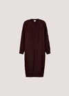 Chunky Cable Knit Longline Cardigan, Plum, large