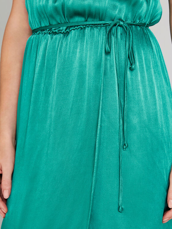 Halter Neck Wrap Dress, Green, large