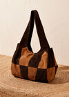 Suede Patchwork Hobo Bag, Assorted, large