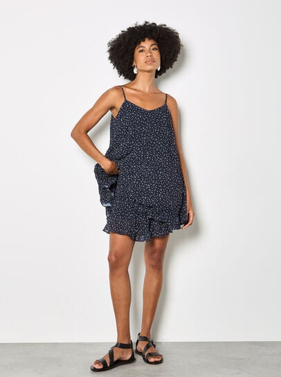 Spot Chiffon Plisse Mini Shorts