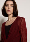 Lightweight Sheer Knitted Shrug, Burgundy, large