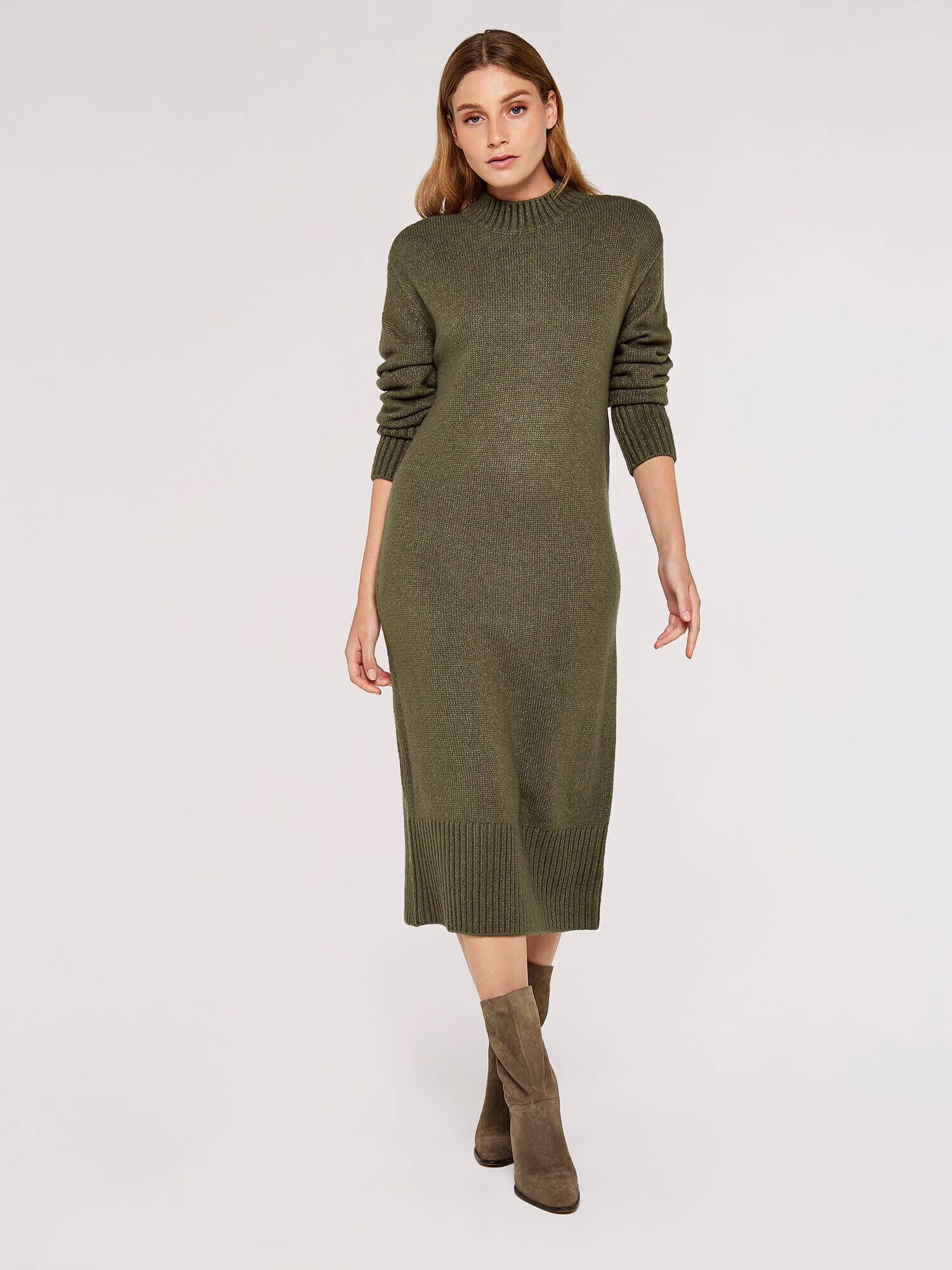 Chunky knit midi dress hotsell