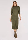 Chunky Knit Midi Dress, Khaki, large