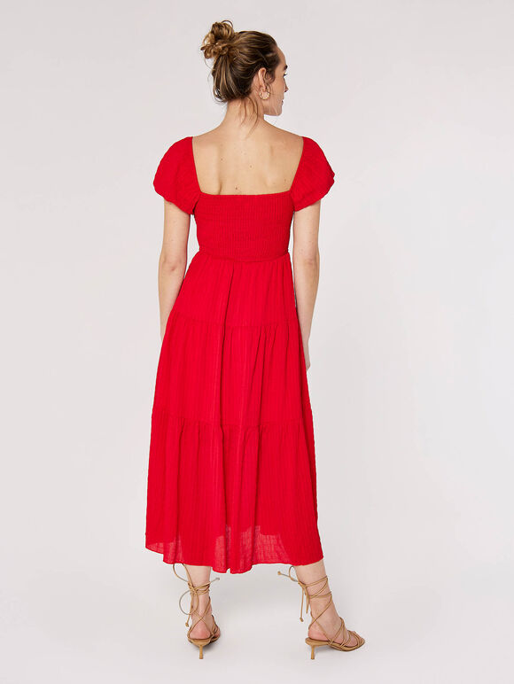 Self Check Midi Dress, Red, large