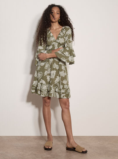 Sarasa Floral Ruffle Mini Dress
