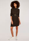 Jigsaw Stripe Cocoon Dress, Brown, large
