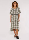 Printed Midi Kaftan, Khaki, large