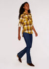 Check Brushed Jersey Shirt, Mustard, large