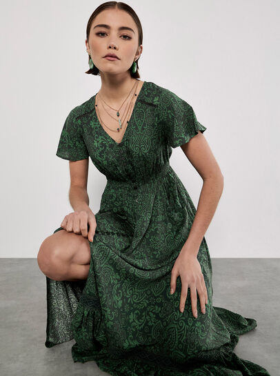Paisley Print Maxi Dress