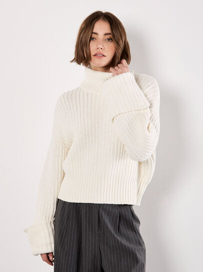 Chunky Knit Roll Neck Jumper