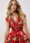 Jasmine Floral Wrap Maxi Dress, Red, large