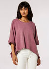 Cotton Jersey Waterfall T-Shirt, Lilac, large
