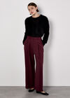 Tailored Wide-Leg Trousers, Burgundy, large
