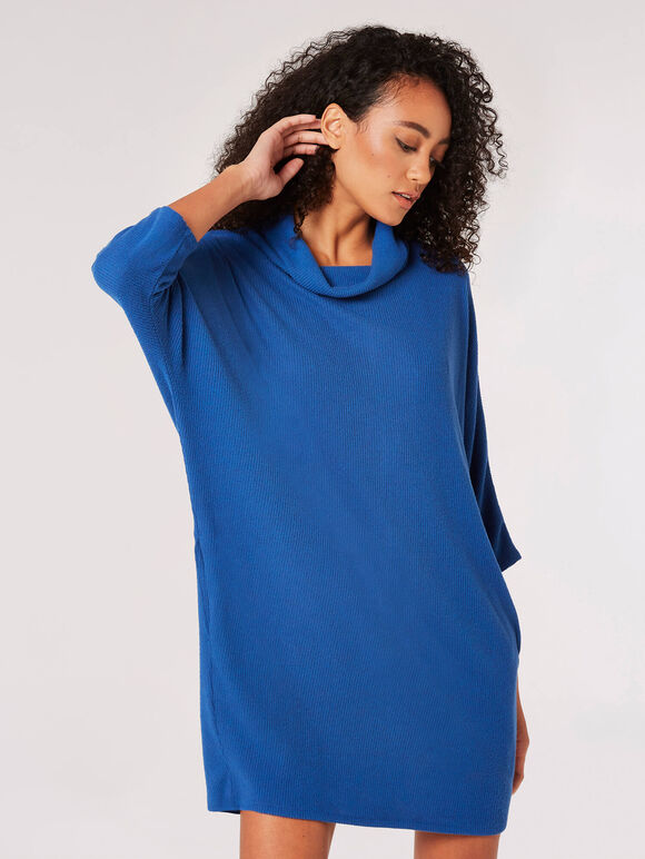 Soft Touch Cocoon Mini Dress, Blue, large